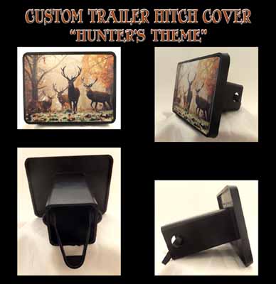 Custom Hitch Cover 4 Hunter made with sublimation printing